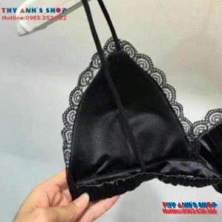 [ hàng đẹp] áo Bra phi lụa bóng viền ren sexy 265