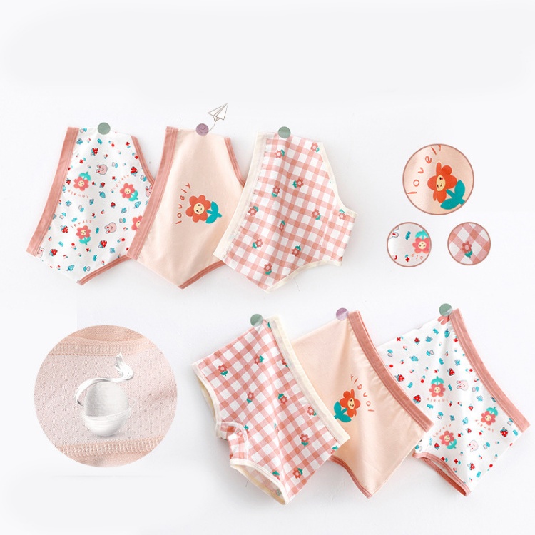 Combo 3 Quần Chíp Bé Gái, Quần Lót Mặc Váy Trẻ Em, Chất Cotton Cao Cấp, Mềm Mại -QC01