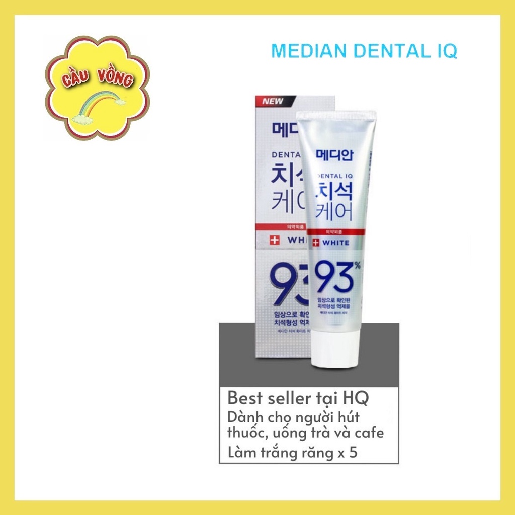 Kem Đánh Răng Hàn Quốc Trắng Răng MEDIAN DENTAL IQ 93% 120g Tẩy Vôi Răng Chuyên Nghiệp