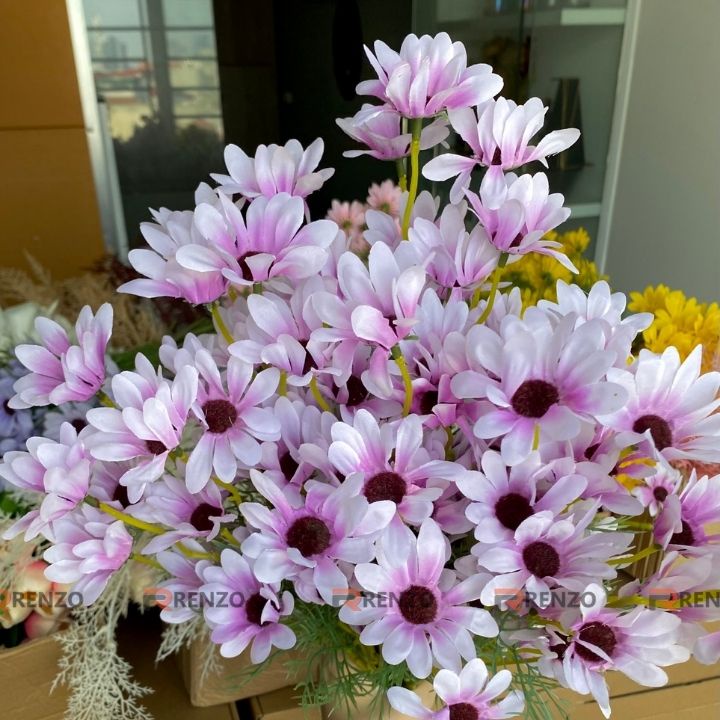 Hoa cúc họa mi nhựa Hoa giả trang trí TH Garden - Cúc họa mi Hà Lan siêu đẹp chất liệu lụa cao cấp
