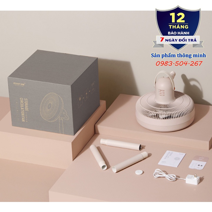 Quạt tích điện đa năng Edon 909 có đèn ngủ - Điều khiển từ xa - Dung lượng 6000 mAh - Sử dụng lên tới 9 giờ