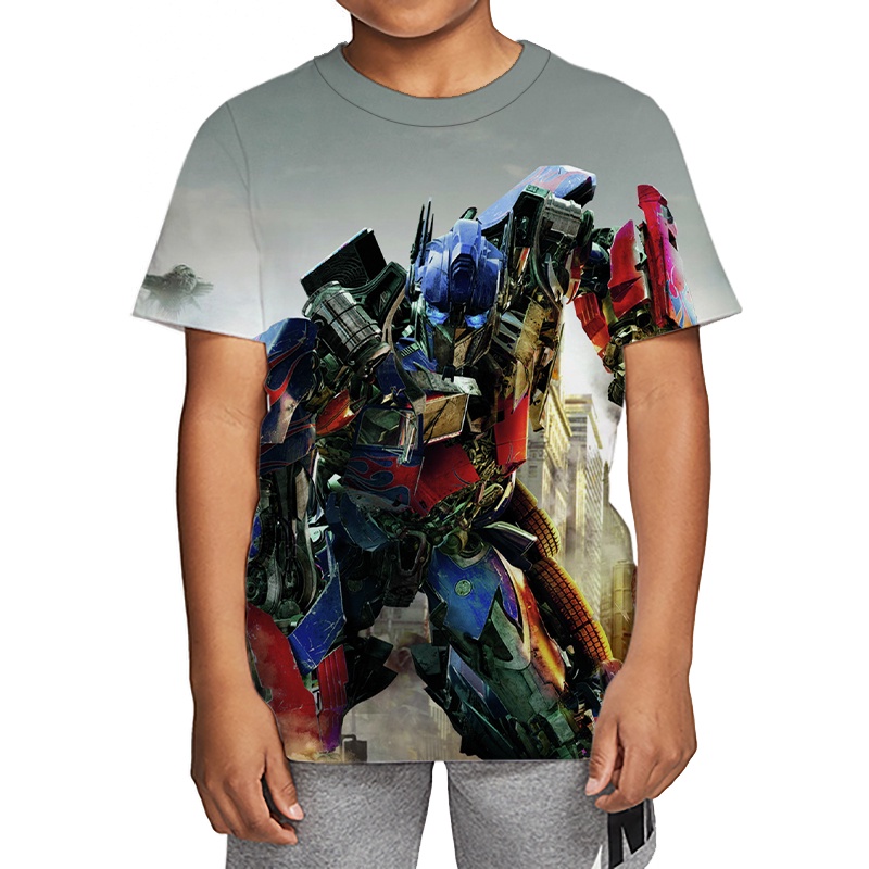 Áo Thun In Hình Transformers Optimus Prime Dành Cho Bé Trai 3-13 Tuổi