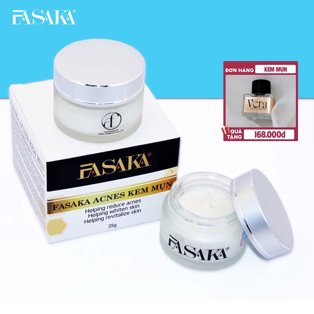 Kem Ngừa Mụn, Mờ Thâm, Liền Sẹo Chiết Xuất Thiên Nhiên ACNES FASAKA 25g - Chính Hãng