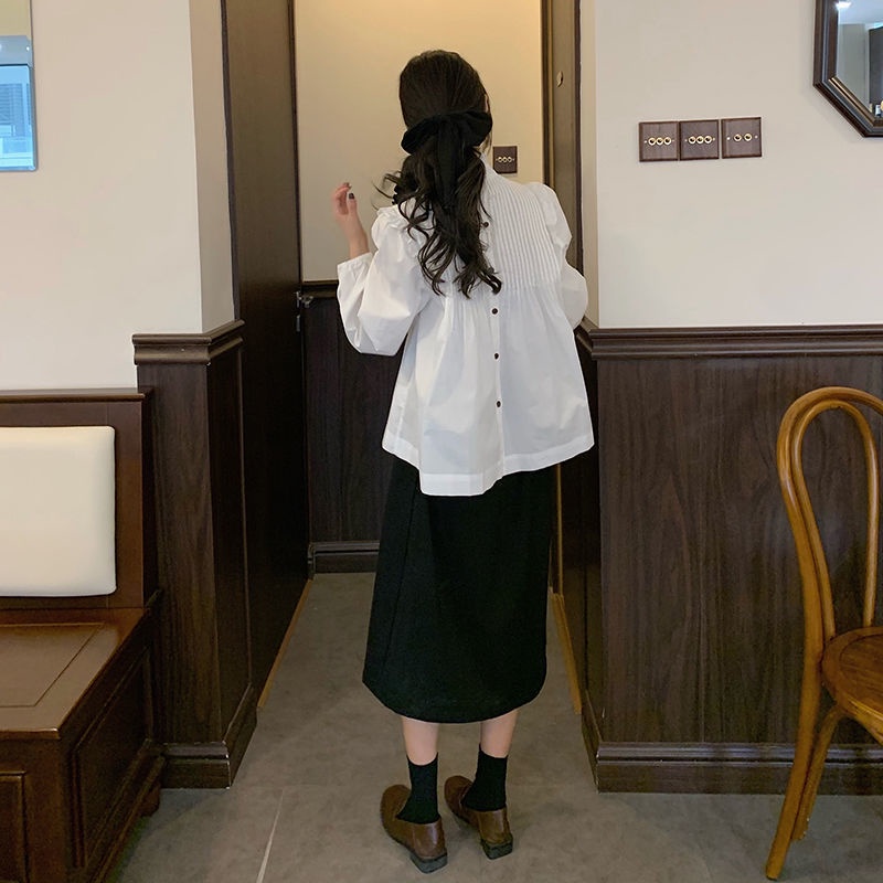 Áo Sơ Mi Trắng Cổ Đứng Phong Cách Hàn Quốc Cho Nữ 2021