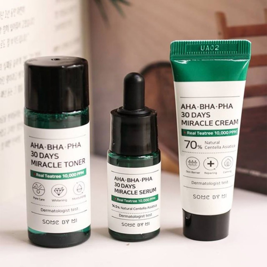 Bộ Kit 3 Món giảm mụn &quot;Thần Kỳ&quot; Some By Mi AHA - BHA - PHA 30 Days Miracle Travel Kit (Toner, Serum, Cream) - Khongcoson