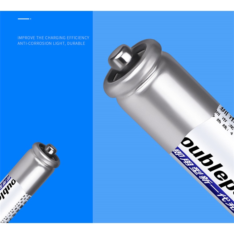 Bộ sạc pin AA/AAA DB02 kèm 4 pin AAA 900mah Doublepow Pin cho Remote tivi, ổ khóa cửa, đồ chơi trẻ em