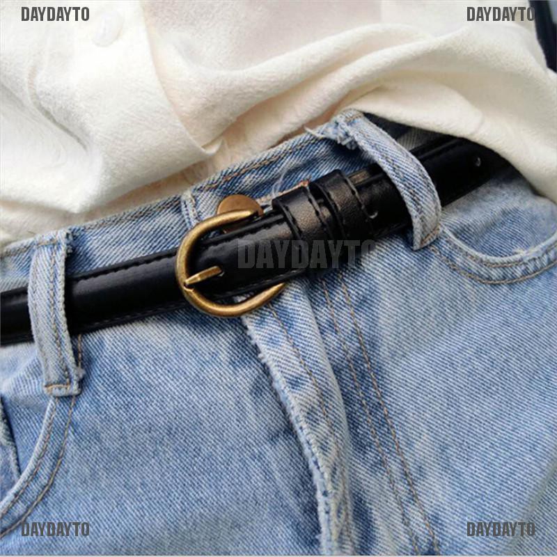 Thắt lưng da PU có vòng kim loại cho nữ