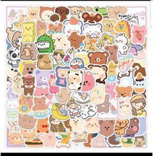 Set 10 sticker gấu nhiều màu siêu cute.