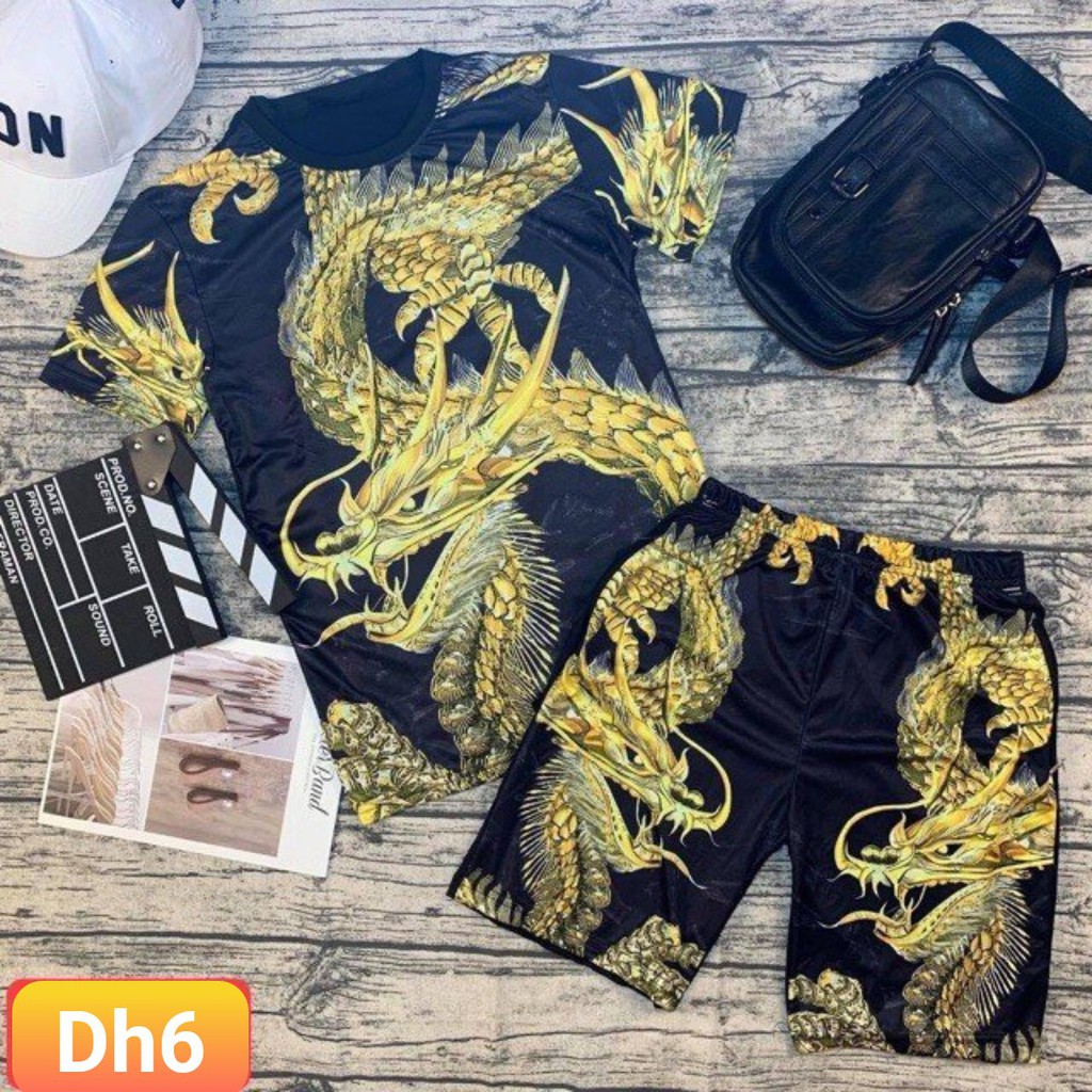 Bộ Nam Hè In Hình 3d Cao Cấp Chất Thun Lạnh Co dãn 4 chiều | BigBuy360 - bigbuy360.vn