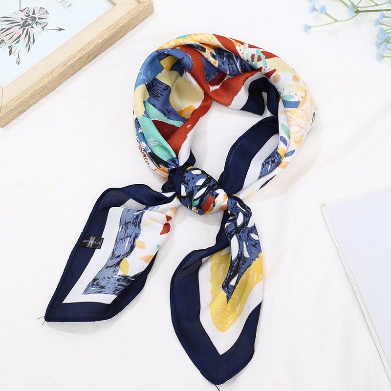 khăn lụa vuông họa tiết -MÙA HÈ- choàng cổ cao cấp 70x70cm-V2MH Khăn bandana lụa ThyThy, áo yếm