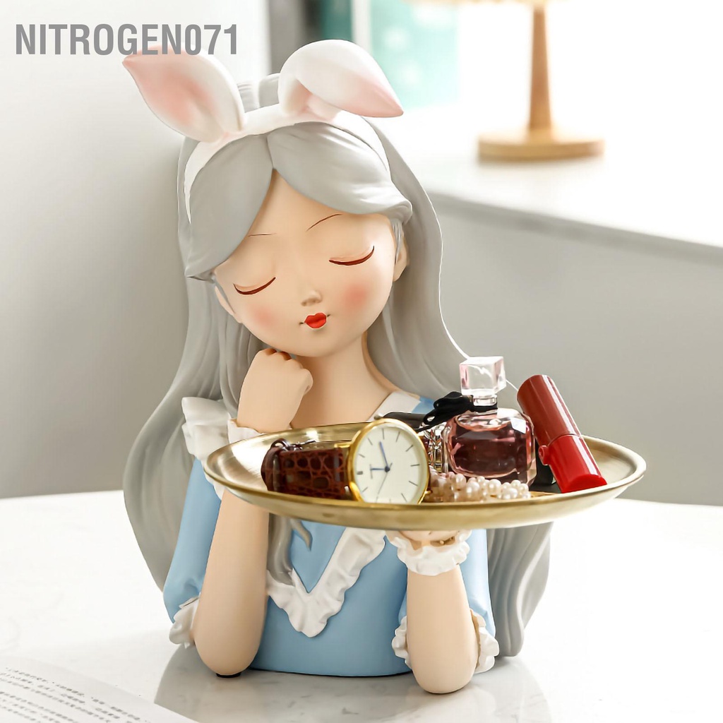 Nitrogen071 Lối vào Lưu trữ Trang trí Cô gái Tác phẩm Điêu khắc Hiên Khay trang cho Phòng ngủ Nghiên cứu Sinh hoạt