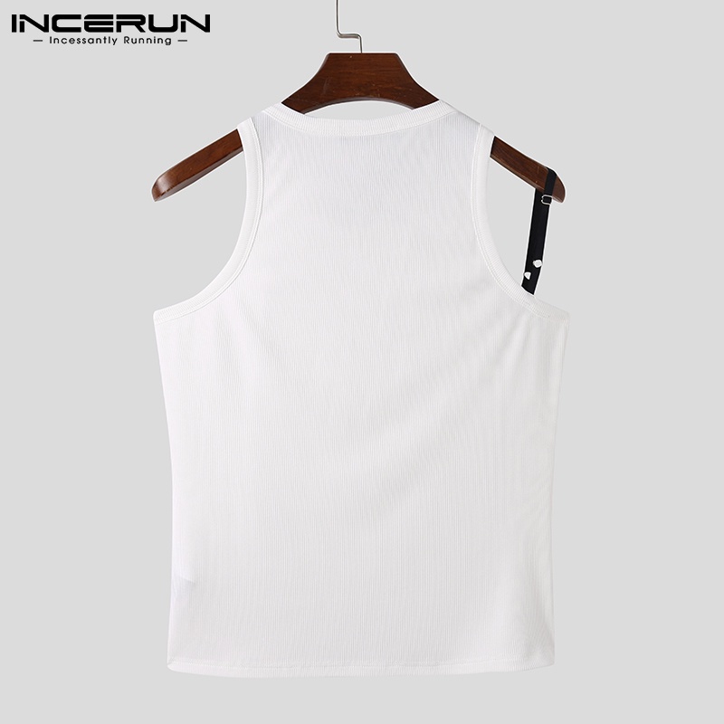 INCERUN Áo Tank Top Phối Dây Cột Thời Trang Mùa Hè Cho Nam Giới