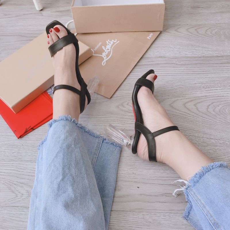 [Shopee trợ giá] Sandal da mờ gót trong 7 phân