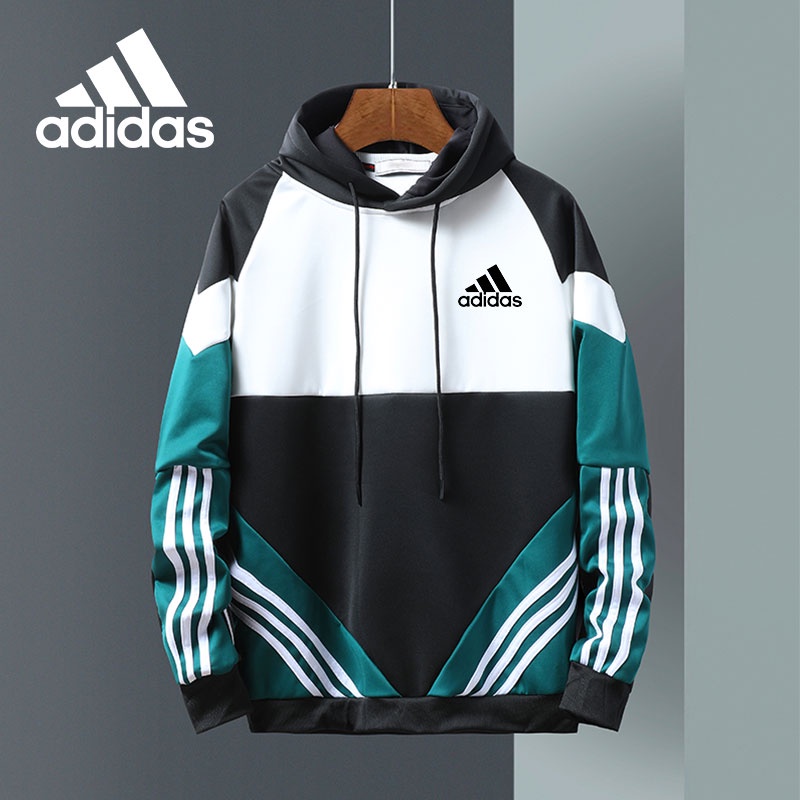Áo khoác Adidas tay dài dáng rộng có nón giữ ấm thời trang cao cấp cho nam