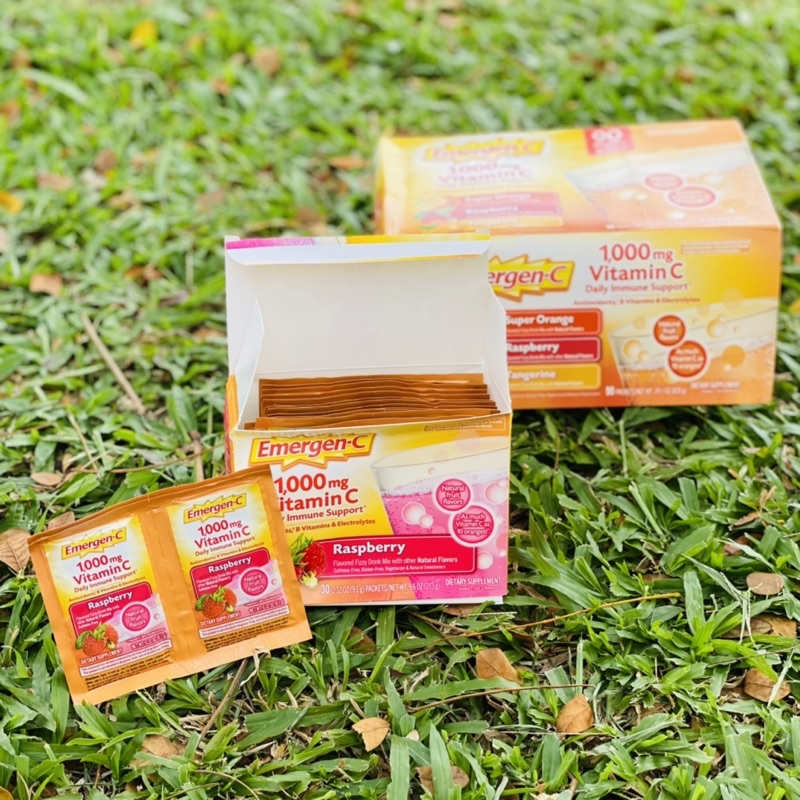BỘT SỦI Emergen-C Immune 1000mg Vitamin C Plus Vitamin D & Zinc Hộp 90 gói