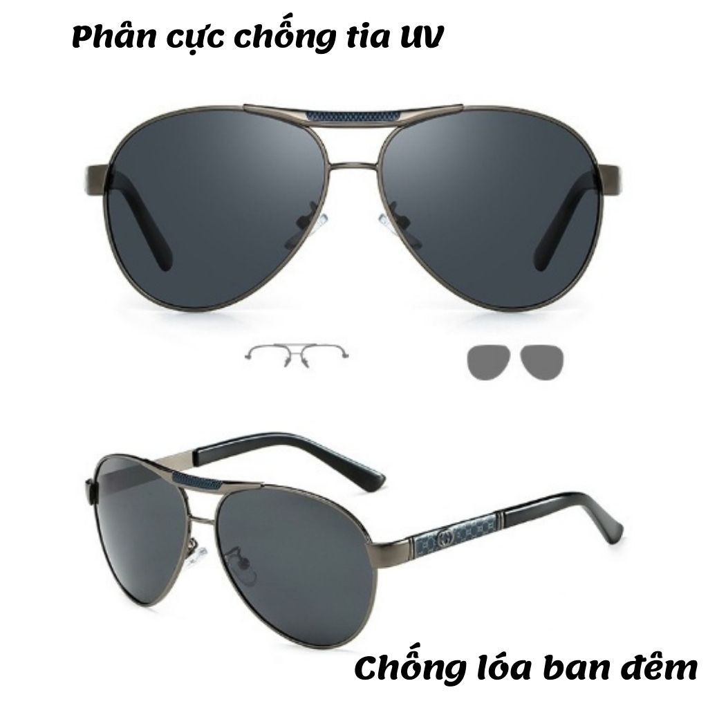 Kính râm đi đêm chống lóa đèn, chống tia UV phong cách Châu Âu, gọng kim loại, mắt kính nhiều gam màu thời trang unisex | BigBuy360 - bigbuy360.vn