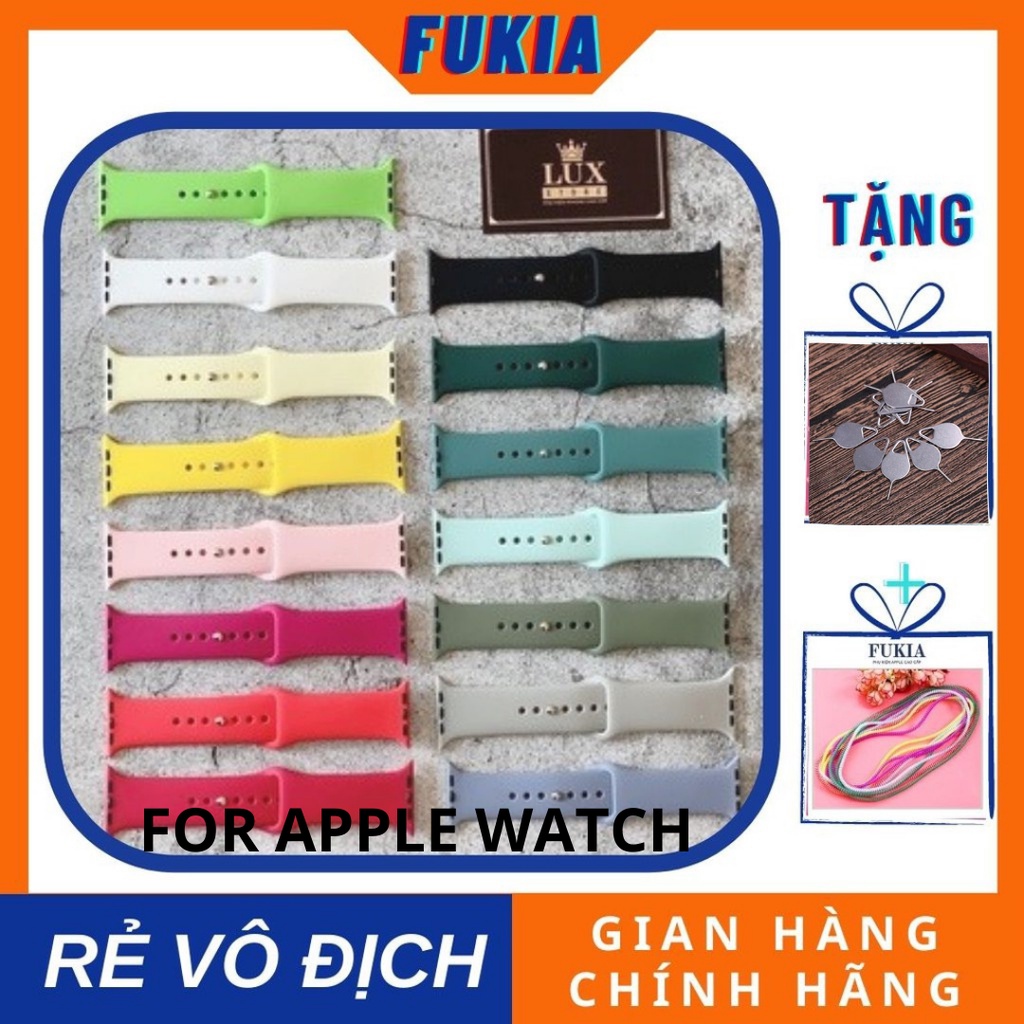 Dây silicon cho Apple Watch đồng Hồ Thông Minh iWatch 1/ 2/ 3/ 4/ 5/ 6/ 7/ SE size 38mm 40mm 41mm 42mm 44mm 45mm