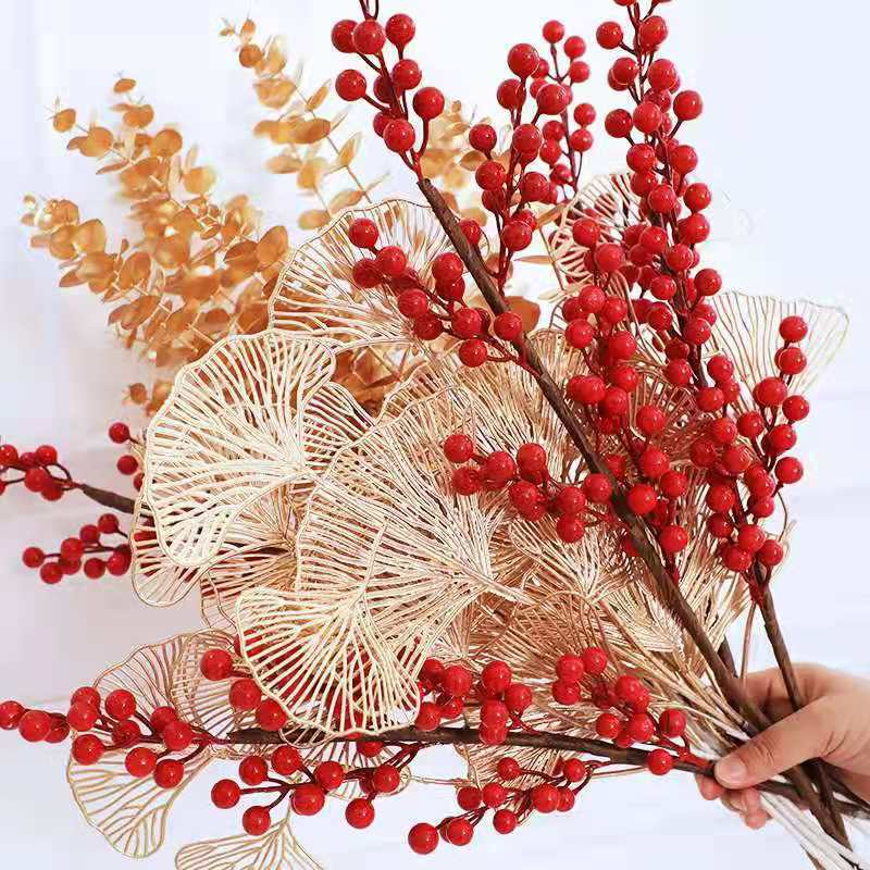 Hoa Trái Cây Nhân Tạo Màu Đỏ Trang Trí Năm Mới 2022 CNY Facai