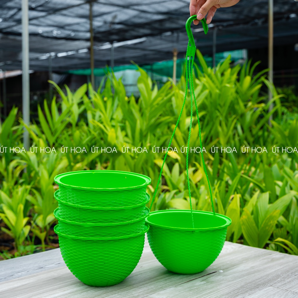 (KÈM DÂY TREO) Chậu treo mây mẫu mới có vành
