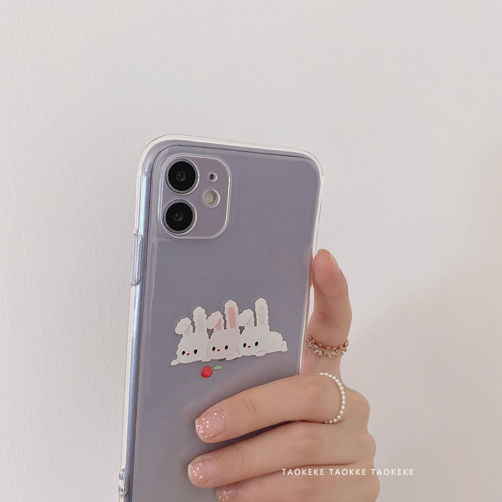 Ốp lưng iphone Ốp Điện Thoại In Hình Ba Thỏ Dễ Thương Cho iphone 14 6 6plus 6s 6s plus 6 7 7plus 8 8plus x xs xs xs max 11 11 pro 11 promax / 12 / 12 / Dinuo case
