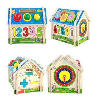 Ngôi nhà lắp ghép, thả hình gỗ 3D và đập bóng đa năng cho bé