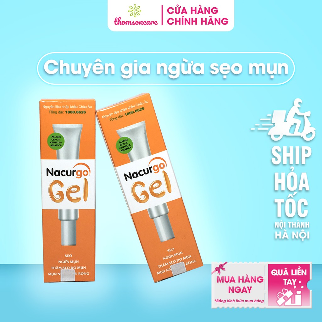 Nacurgo Gel ngừa mụn - Giảm sẹo - từ thảo dược, sạch mụn đầu đen, mụn bọc