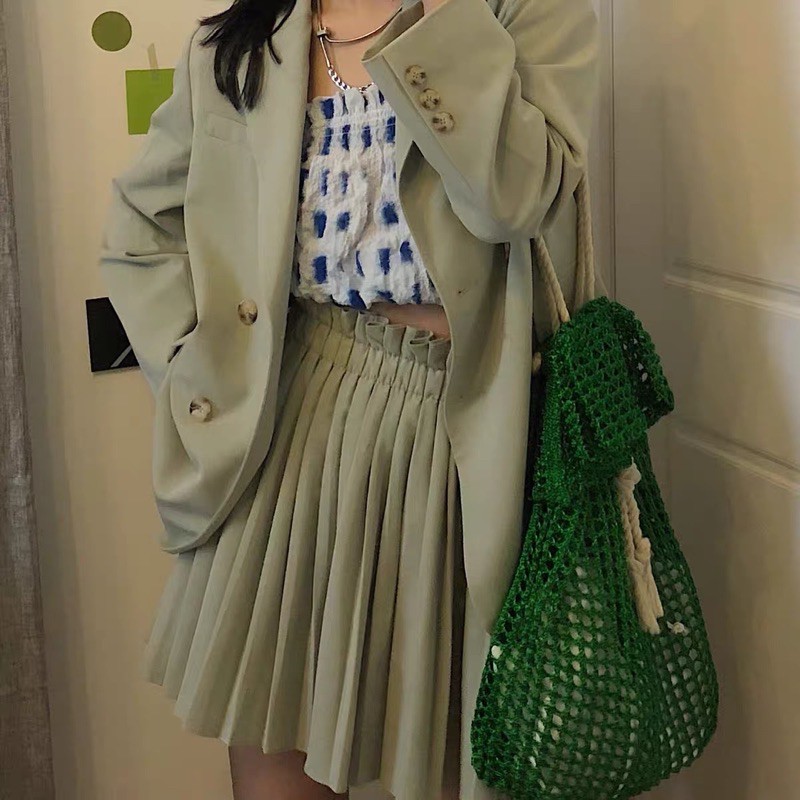 [Có ảnh thật] Set áo khoác blazer oversized + chân váy xếp ly phong cách thanh lịch SAM SAM BOUTIQUE | BigBuy360 - bigbuy360.vn