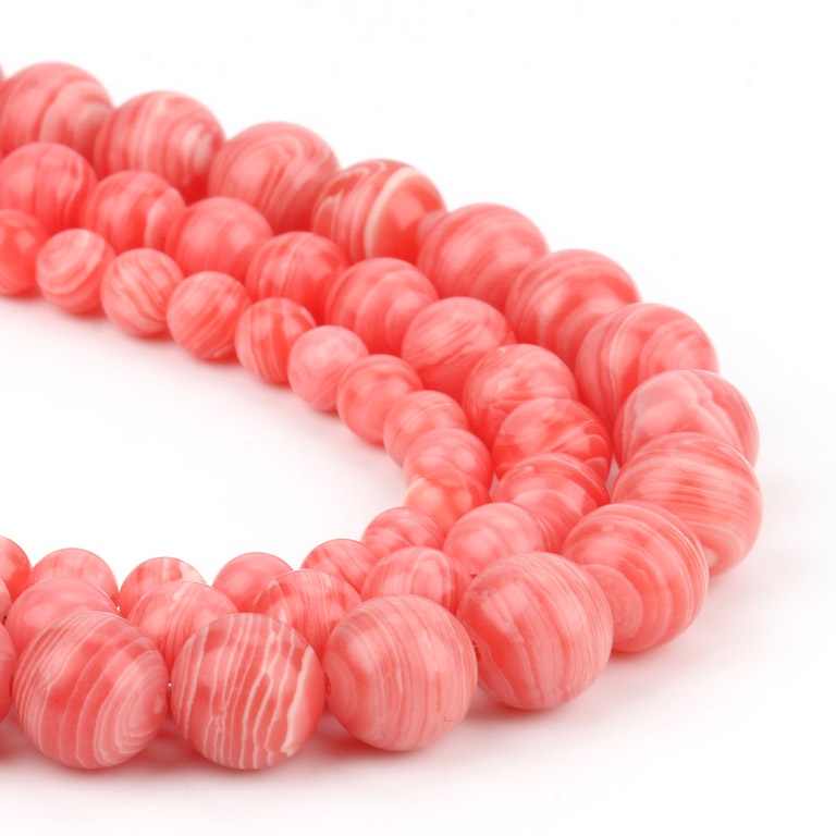 DIY Imitation Red Rhodochrosite Round Beads for Making Accessories 6/8/10mm