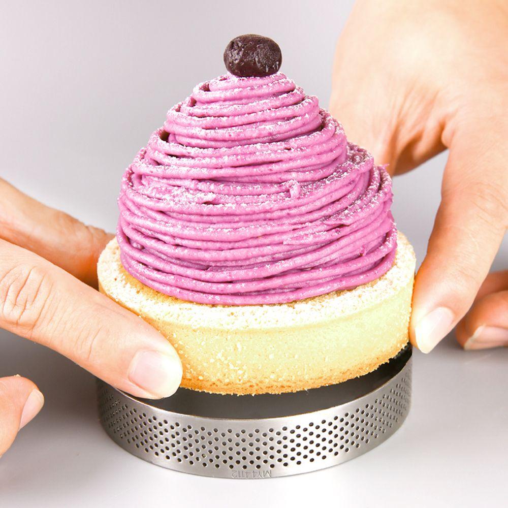 CONOPERY Khuôn Làm Bánh Tartlet Hình Tròn Thiết Kế Đục Lỗ Tiện Dụng
