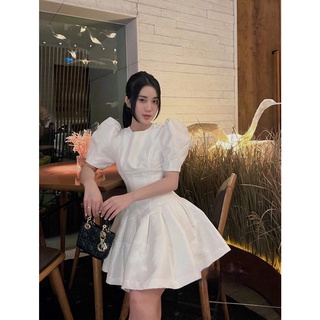Đầm xoè tay phồng tùng xếp ly tiểu thư xinh xắn - Đầm thiết kế đi tiệc tiểu thư sang chảnh