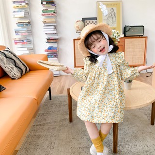 [FREESHIP-VÁY BÉ GÁI CAO CẤP] 💗 VÁY HOA NHÍ NỀN VÀNG NUDE VINTAGE 🌼 [ TUTABABY-THỜI TRANG CHO BÉ ]