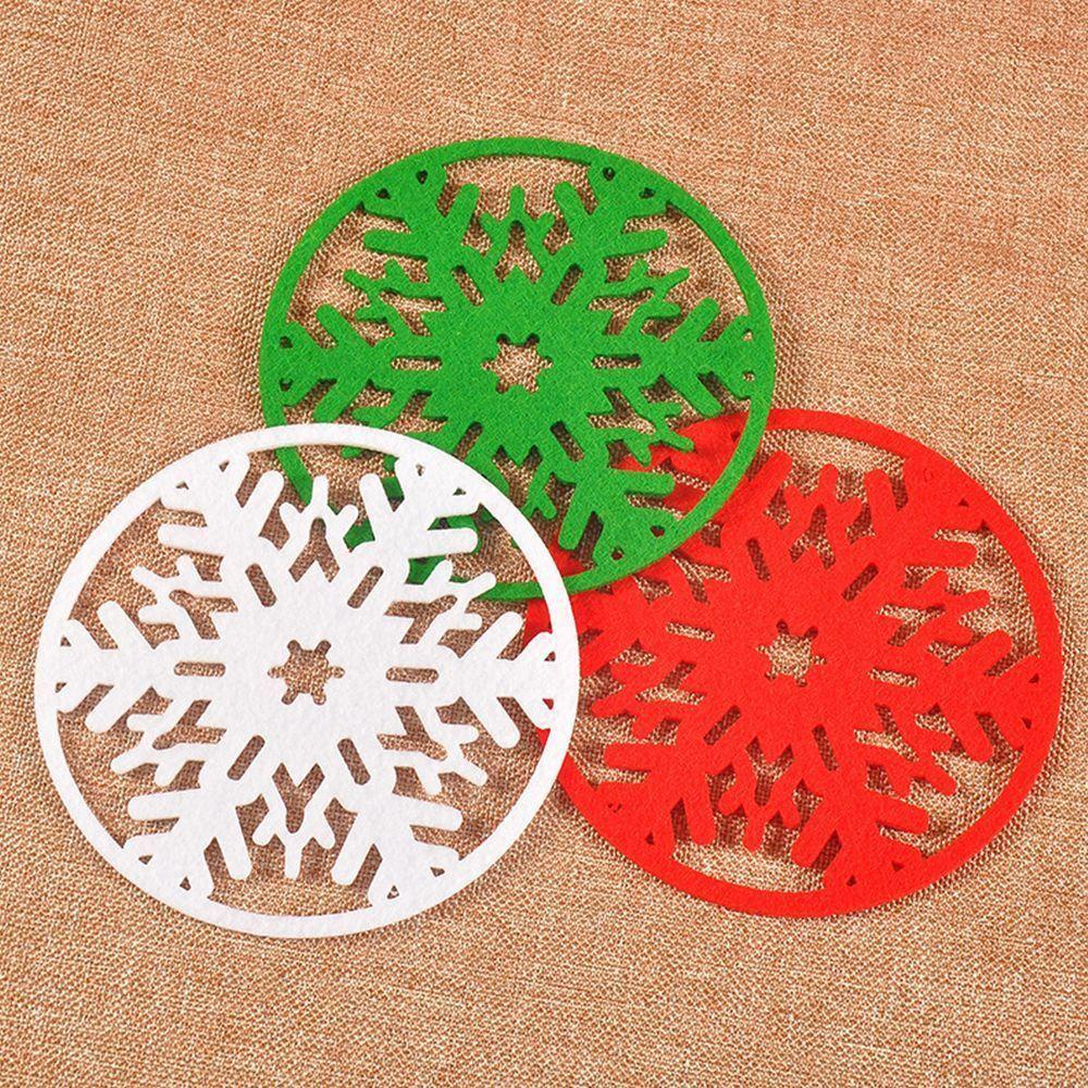 KUNHEV Set 2 Tấm Lót Cốc Bằng Vải Không Dệt Cách Nhiệt Trang Trí Giáng Sinh