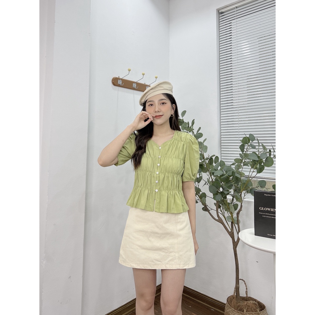ÁO CỘC TAY CHUN CHỈ KHUY SỪNG