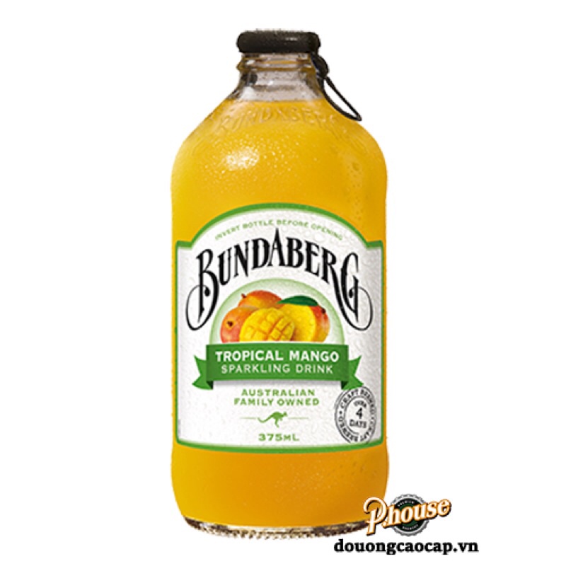 Nước ép trái cây có ga Bundaberg nhiều vị nhập khẩu Úc 375ml