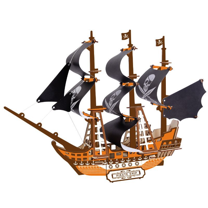 Đồ chơi lắp ráp bằng gỗ 3D mô hình tàu cướp biển Pirate