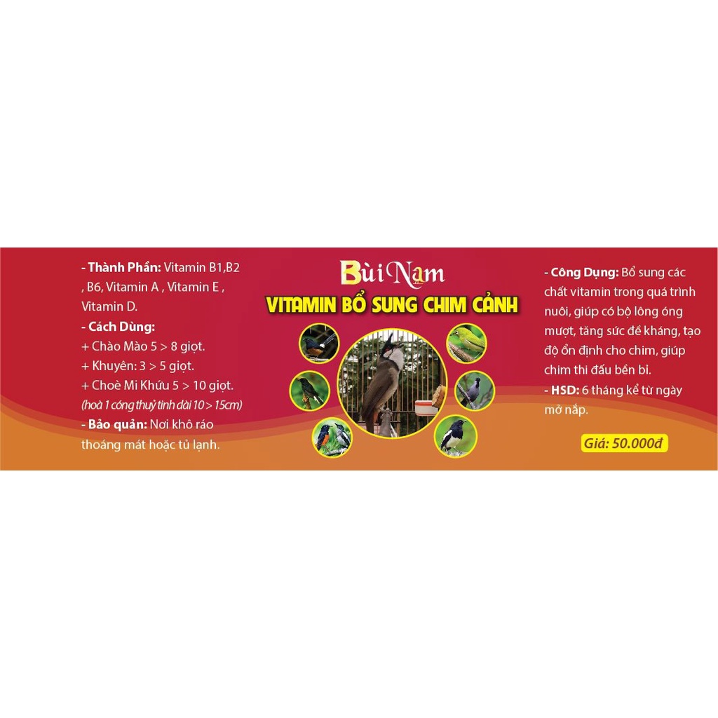 Lọ Vitamin Bổ Sung Đủ Dưỡng Chất Cho Chim - Chuyên Cho Người Chơi Chim Cảnh, Thi Đấu