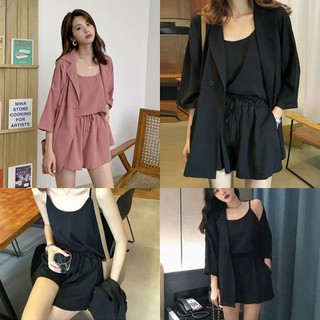 SET VEST 3 MÓN GỒM ÁO 2 DÂY + ÁO KHOÁC VEST + QUẦN GIẢ VÁY 💦wegirl💦