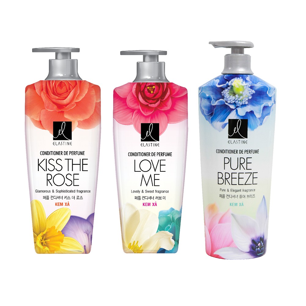 Dầu xả Elastine De Perfume Kiss the rose 600ml