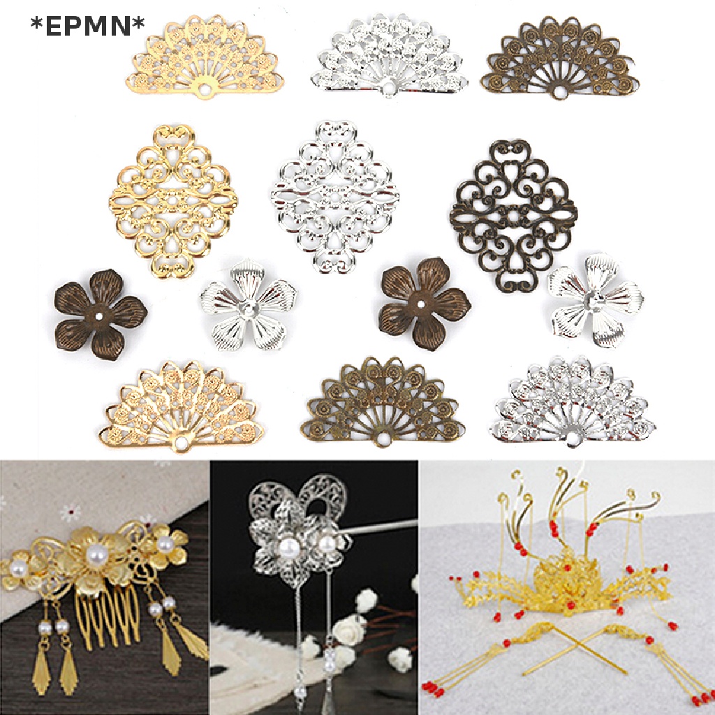 Bộ 100 Phụ Kiện Đầu Nối Hình Hoa Bằng Kim Loại Dùng Làm Trang Sức DIY