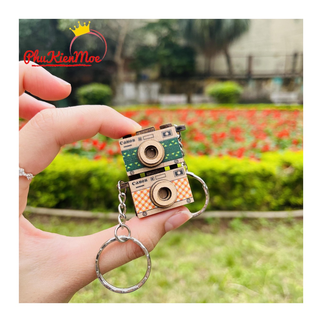 Móc chìa khóa hình máy ảnh kiểu dáng vintage ngộ nghĩnh đơn giản