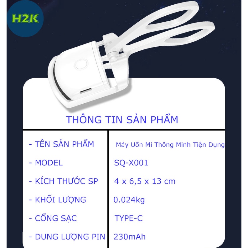 Máy Uốn Mi Điện Thông Minh Tiện Dụng - Máy Kẹp Mi SHRMEIL Làm Cong Nhanh Trong 10s Giữ Nếp 48H Sử Dụng Sạc TYPE-C