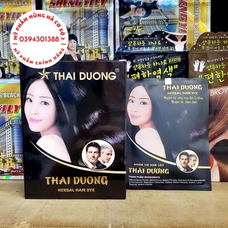 Gói dầu gội đen tóc dược liệu Thái Dương, nhuộm phủ bạc, đen chân tóc 10g