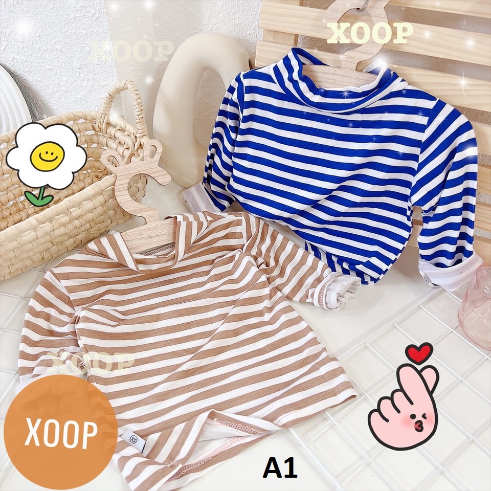 Áo cổ 3 phân chất thun lạnh- Áo cổ 3 phân Xoop kẻ sọc cho bé ( cân nặng từ 8-18kg)  A1