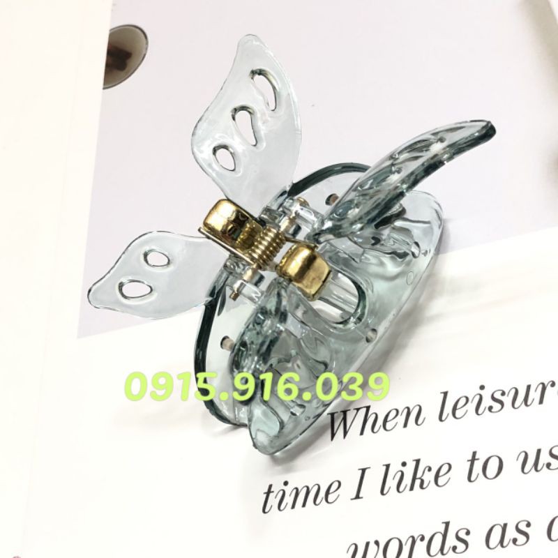 Kẹp Tóc Càng Cua Hình Bướm Nhựa Trong