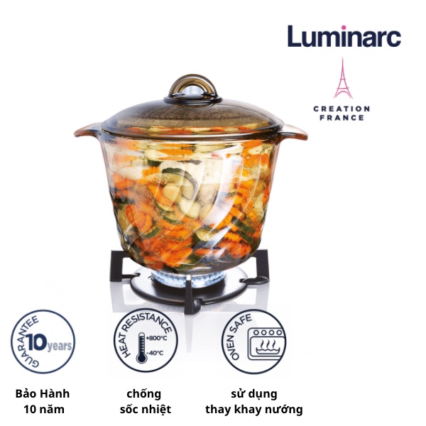 [Mã BMLT300 giảm 10% đơn 499K] Nồi Thuỷ Tinh Luminarc Amberline Trianon 3.5L LUTRD2795