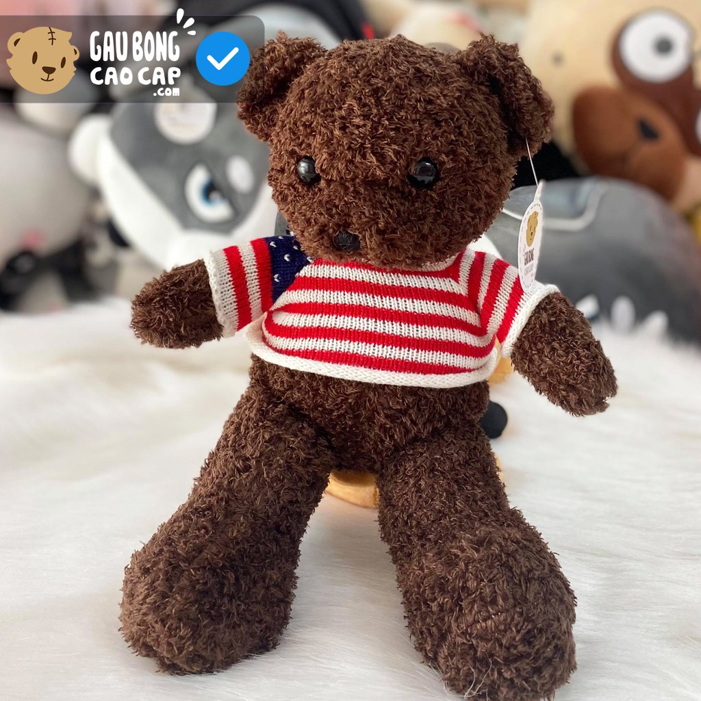 Gấu Teddy lông xù áo len cờ mỹ