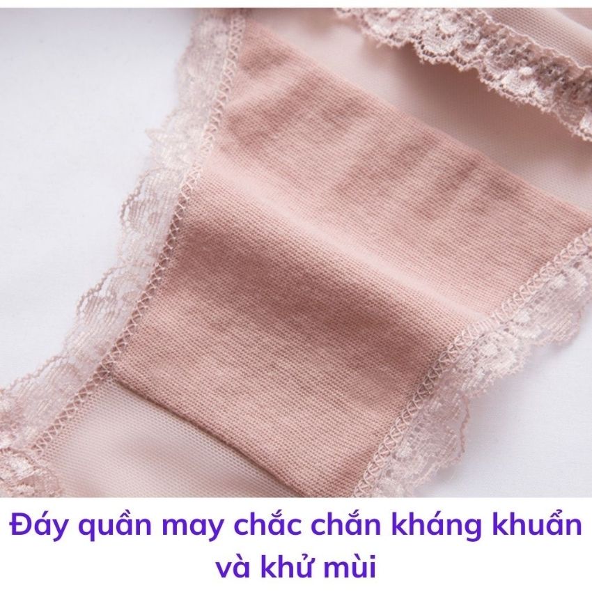 Quần lót nữ ren 2 dây Cao Cấp, Quần chip ren thiết kế thắt dây 2 bên sexy gợi cảm L105