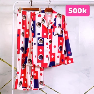 Bộ lụa satin hoạ tiết H.Bi 🇸🇽