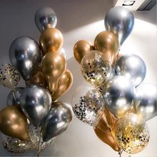Set 20 Bong Bóng Nhôm Màu Vàng / Bạc Trang Trí Tiệc Sinh Nhật Cho Người Lớn Và Trẻ Em