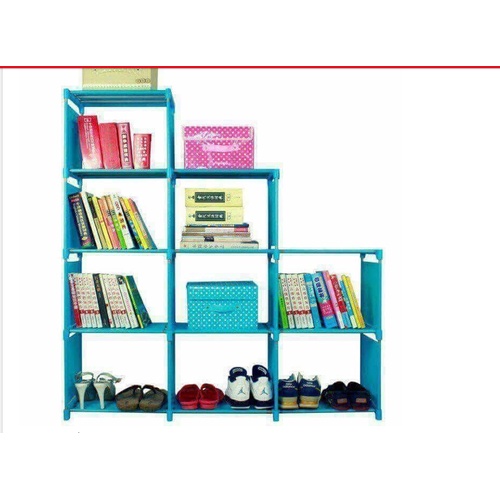 Kệ sách khung inox,3 buồng 9 ngăn chắc chắn